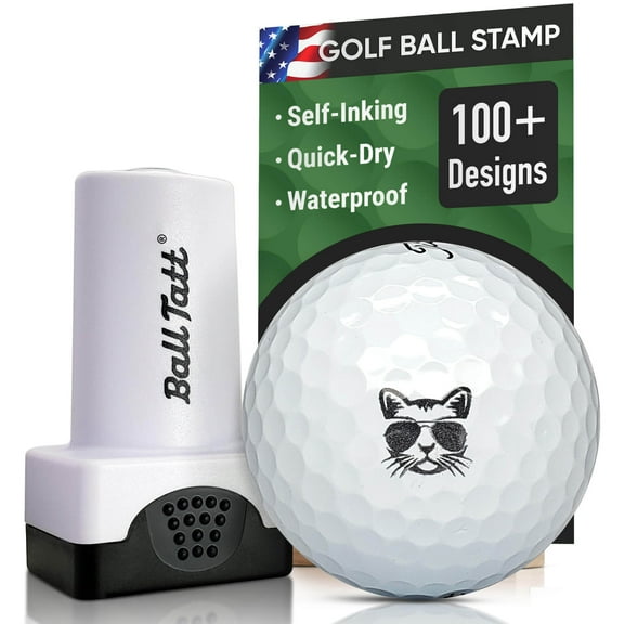 Ball Tatt - Cool Cat Golf Ball Stamp Self-Inking Quick-Dry Waterproof Golf Ball Stamper