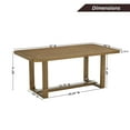 thumbnail image 2 of Roundhill Furniture Parker Dining Table, Trestle Base, Light Oak, 2 of 9