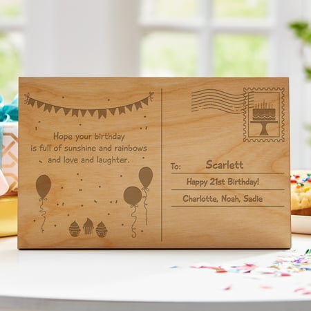 - Personalized Birthday Wood Postcard