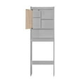 thumbnail image 3 of Pemberly Row Modern Over the Toilet Storage Cabinet in Light Gray & Oak, 3 of 9