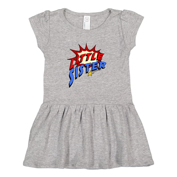 Inktastic Little Sister Superhero Girls Toddler Dress