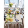 thumbnail image 3 of Easter Eggs Rectangle Tablecloth, Spring Flowers Truck Leaves Butterflies Beige Waterproof & StainResistant Tablecloth, Washable Oil-proof Table Cover for Dining/Party/Wedding/Buffet 60x102 In, 3 of 9