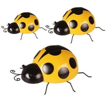 MLINS 3 Pcs Ladybug Decoration Simulation Decors Chimes House for Garden Ladybugs Live Yellow