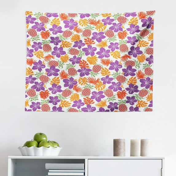 90s Tapestry, Pixel Robot Emoticons with Game Over Sign Inspired by 90's Computer Games Fun Artprint, Fabric Wall Hanging Decor for Bedroom Living Room Dorm, 2 Sizes, Yellow Red, by Ambesonne