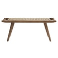 thumbnail image 4 of Modway Saoirse 17.5" Woven Rope & Wood Bench in Walnut and Natural, 4 of 8