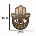 thumbnail image 2 of Hand of Fatima Hamsa Palm with Evil Eye Amulet of Protection MDF Wood Wall Decor, 2 of 8