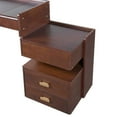 thumbnail image 5 of Resenkos 3-in-1 Makeup Vanity Desk with Flip-Top Mirror & LED Lighting, Stylish Multi-Functional Dressing Table - Brown, 5 of 15
