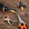 thumbnail image 3 of 5-Pack Garden Pruning Shears Stainless Steel Blades, Hand Held Scissors Set (Including Gardening Gloves), Heavy Duty Garden Bypass Pruning Shears, Tree Loppers, Pruning Shears, Manual Pruning Shears, 3 of 7