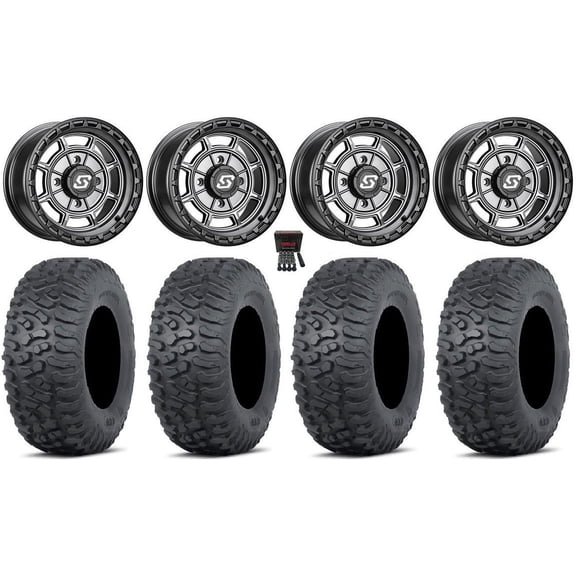 Sedona Rift 15x7 Wheels Grey 32" Terra Hook Tires Sportsman RZR Ranger