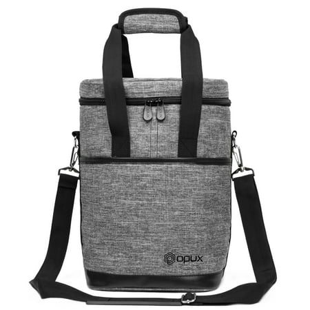

Premium Deluxe 4 Bottle Wine Bag - Heather Gray