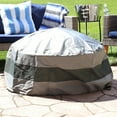 thumbnail image 3 of Sunnydaze 80" Diameter x 25" H Green and Gray Striped Fire Pit Cover, Drawstring Closure, 3 of 7