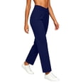 thumbnail image 4 of SeekIslan Women's Crossover Yoga Pants V Waist Straight Leg Pants with Pockets for Gym and Casual Daily, 4 of 6