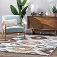 thumbnail image 6 of Well Woven Ares Modern Diamond Multi Soft Tones Tribal Southwestern Ivory Area Rug - Ultra-Soft Yarn, Cut & Loop Pile - For Living Room, Dining Room & Bedroom (7'10" x 9'10"), 6 of 8
