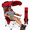 RED, variant on Outdoor Folding Chair with Adjustable Canopy Sun Shade, Portable Camping Chair for Adults with Cup Holder and Carry Bag,