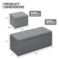 thumbnail image 3 of MoNiBloom 3Pcs Storage Ottoman Bench Cube Set, Tufted Ottomans Toy Chest Storage Boxes Footrest Stools Bench for Living Room, Entryway, Hallway, Bedroom, Grey, 3 of 9