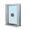 CRL C0EW2436A Satin Anodized 28" Wide x 38" High Bullet Resistant Clamp-On Exterior Window With Speak-Thru and Shelf With Deal Tray Protection Level 1