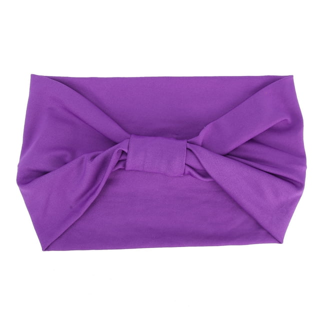 Diadema elástica antideslizante con nudo cruzado de tela, accesorios para banda para el cabello para mujer (púrpura)