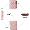 thumbnail image 4 of Women's Ultra Thin Bifold Leather Wallet - RFID Blocking Credit Card Case with ID Window, Zippered Coin Pocket & Mini Pouch, 4 of 6