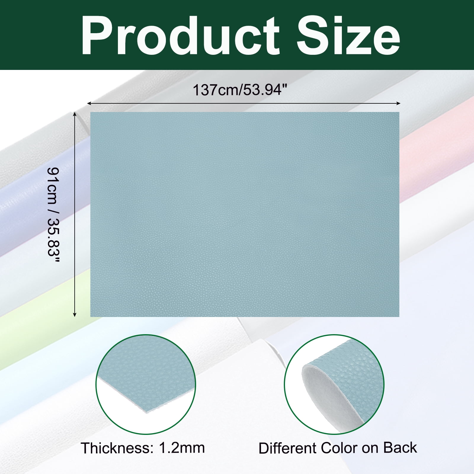 Uxcell Faux Leather Fabric Sheets, 54x36 Inch Waterproof Solid Soft PU Synthetic Leather Sheet for Upholstery Replacement Renovate Sofa Furniture Bag Crafts DIY Sewings(Sky Blue)