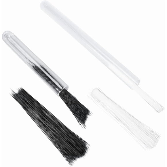 500Pcs 2 Colors Simulated Cat Whiskers White Black Stuffed Animal Face Whiskers 3 Inch Plastic Needle Felting Tapered Fur Supplies for DIY Crafting Costume Making Accessories
