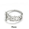thumbnail image 1 of WREESH Twelve Constellation English Letter Ring Opening Stainless Steel Adjustable Ring, 1 of 2