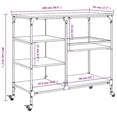thumbnail image 4 of vidaXL Kitchen Trolley Smoked Oak 100x45x89.5 cm Engineered Wood, 4 of 5