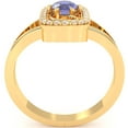thumbnail image 3 of Split Band Tanzanite Diamond Cocktail Ring In 14k Yellow Gold, 3 of 6