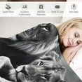 thumbnail image 3 of JEUXUS  Lions and Lioness Throw Blanket Gifts for Adult Women Men Teens, 3D African Wildlife Animal Blankets Soft Fluffy Throw Decorative for Sofa Bed Office Couch,Black, 3 of 6