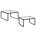 thumbnail image 4 of HomeRoots 520908 17 x 30 x 30 in. Black Glass Square Nested Coffee Table - Set of 2, 4 of 8