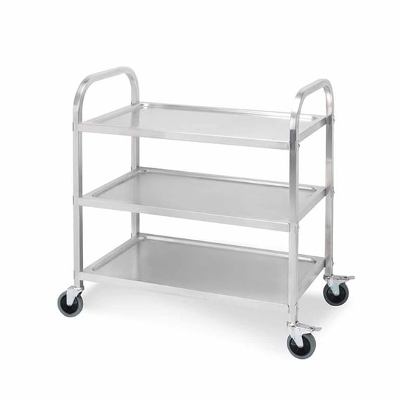 SOGA 3-Tier Stainless Steel Kitchen & Dining Food Cart – Medium Utility Trolley for Restaurants, Catering, and Home Use