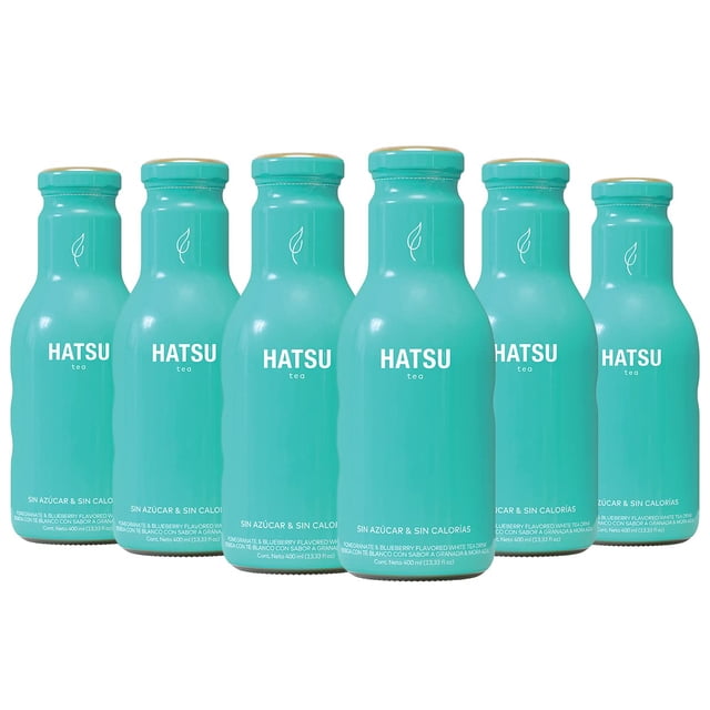 HATSU | Bebida de té blanco con sabor a Granada y Mora Azul | Sin azúcar y 0 calorías | 6 pzas de 400 ml