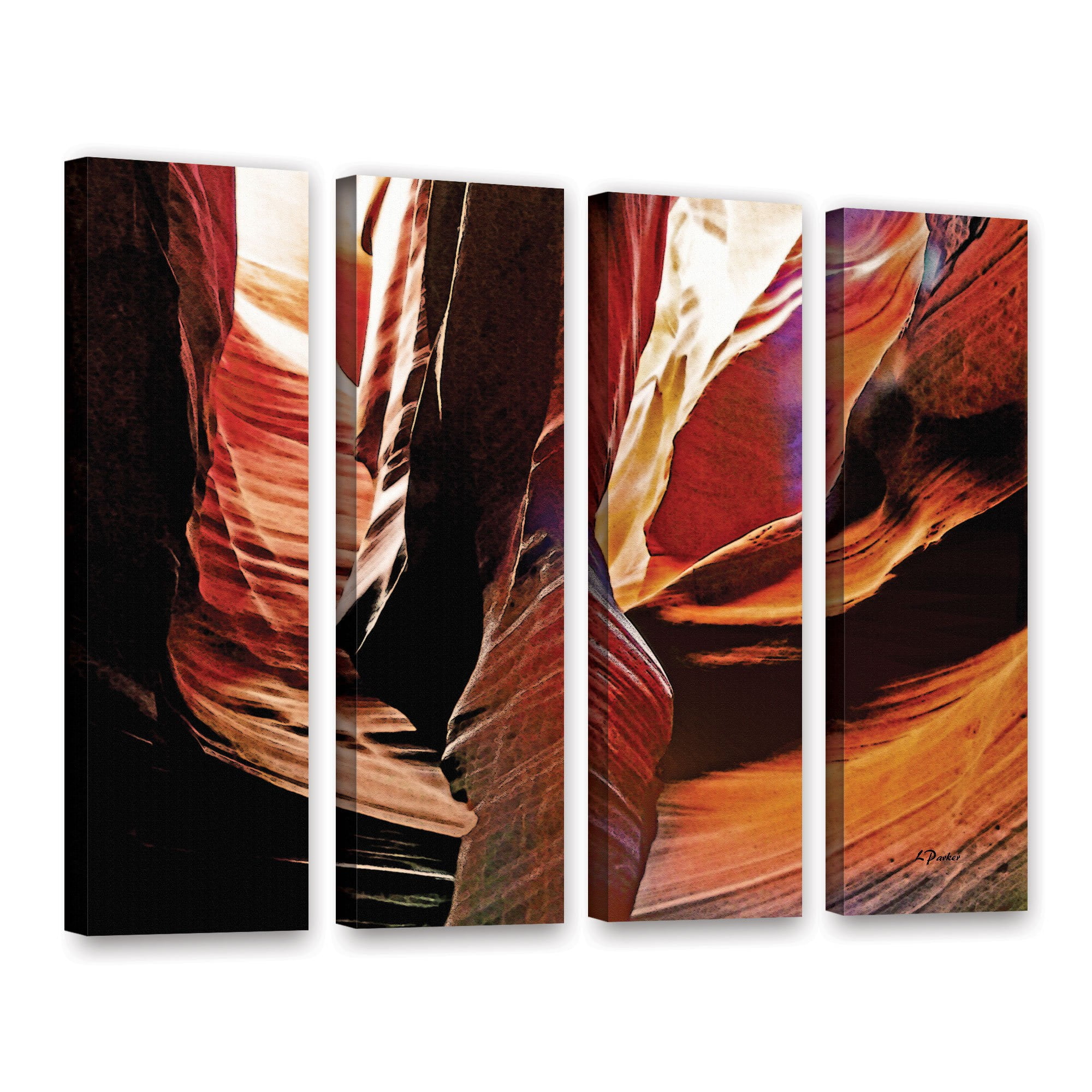ArtWall Linda Parker "Slot Canyon Light From Above 4" 4-Piece Gallery-wrapped Canvas Set