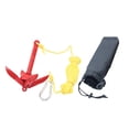 thumbnail image 1 of Kit de anclaje para ancla de rezón plegable, universal, portátil, con gancho y cuerda de remolque de 5 m, bolsa de transporte de 0,7 kg para, 1 of 8