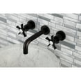 thumbnail image 2 of Kingston Brass KS8120NX Hamilton Double-Handle 3-Hole Wall Mount Bathroom Faucet in Matte Black, 2 of 8