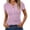 05# Purple Pink, variant on Qwertyu Womens Tops 2026 Spring Summer Top Henley V Neck Short Sleeve Button Slim Fit Casual Ribbed Knit Shirts Blouses Clothes Purple L