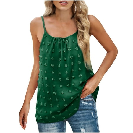 

Women s Camis Tank Tops Summer Sleeveless Pom Pom Tunic Blouses Sexy Loose Comfy Pleated Camisole Shirts
