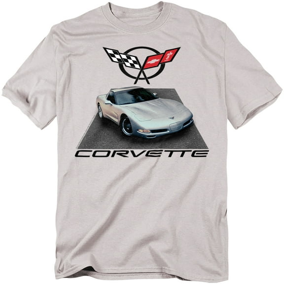 Chevrolet Silver 01 Vette Officially Licensed Adult T Shirt