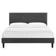thumbnail image 3 of Modway Leah Chevron Tufted Performance Velvet King Platform Bed in Charcoal, 3 of 8