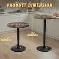 thumbnail image 2 of Homall 2 Pieces Bar Table Height Adjustable Bistro Pub Table Cocktail Round Table with Metal Base, Faux Marble/Black, 2 of 7