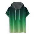 thumbnail image 3 of DDAPJ pyju Mens Casual Hooded T-shirt Gradient Color Printed Short Sleeve Hoodies Loose Fit Athletic Sweatshirt Green S, 3 of 4
