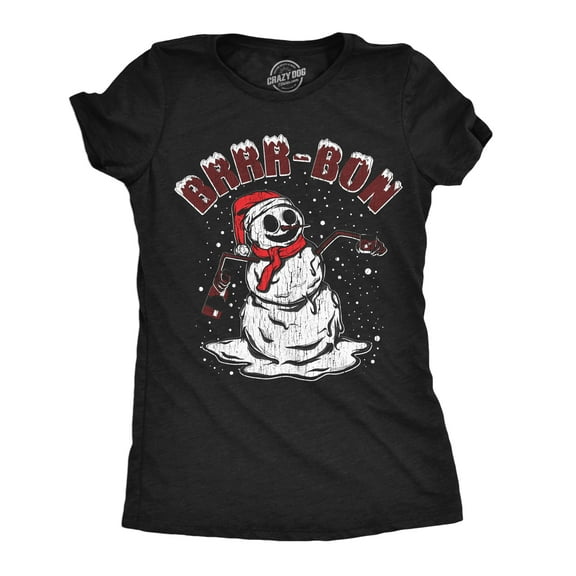 Womens Funny T Shirts Brrr Bon Sarcastic Christmas Drinking Tee for Ladies Womens Graphic Tees