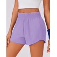 thumbnail image 3 of Pantalones cortos para correr PINSPARK Lilac para mujer con forro, talla XL, 3 of 6
