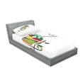 thumbnail image 2 of Ambesonne Colorful Fitted Sheet & Pillow Sham Set, Chameleon on Branch, Twinxl, Multicolor, 2 of 2