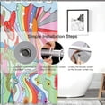 thumbnail image 5 of 70s Cute Floral Hippie Mushrooms Shower Curtain,Colorful Funky Trippy Eye Shroom Bathroom Shower Curtains,Rainbow Groovy Aesthetics Bath Curtain Sets with 12 Hooks 72x72in,Waterproof Fabric, 5 of 6