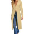 thumbnail image 3 of JUUNthy Long Cardigan for Women, Long Sleeve Slim Fit Deep V Neck Button Front Soft Knit Sweater Outerwear Purple M, 3 of 12