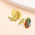 thumbnail image 7 of PhooArto Men's Classic Stainless Steel, Rainbow Animal Zebra Print Cufflinks Business Wedding Shirts, Golden, 7 of 7
