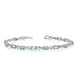 thumbnail image 1 of 14K White Gold Oval Aquamarine and Diamond Bracelet, 1 of 3