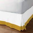 thumbnail image 2 of 1 Piece Split Corner Two Tone Tailored Bed Skirt By D.N.G. BEDDINGS, King Size 15 Inch Deep Pocket, 800 TC, 100% Egyptian Cotton, Solid White/Gold Color., 2 of 3