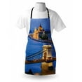 thumbnail image 3 of European Apron River of Budapest at the Evening Illuminated Bridge Hungarian Culture Heritage, Unisex Kitchen Bib Apron with Adjustable Neck for Cooking Baking Gardening, Multicolor, by Ambesonne, 3 of 3