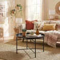 thumbnail image 5 of Round Coffee Table with Hammered Tray Top, 26-Inch Metal Center Table for Living Room or Bedroom, 5 of 5